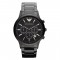 Emporio Armani Men's Renato Chronograph Watch Black Steel