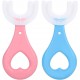 Toothbrush for Kids with U Shaped Silicone Brush Head for 360 Degree Cleaning Suitable For 2-6 Years, Manual, Heart Design, Multicolor