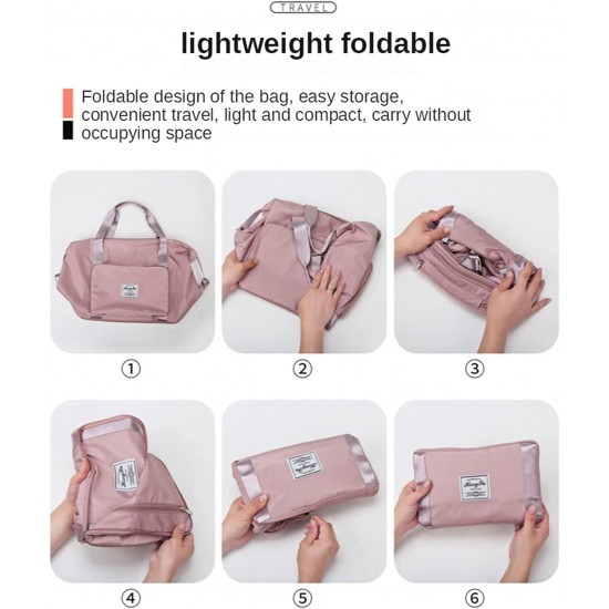 Nylon 41 Liter Expandable Travel Bags for Women, Duffle Bags for Women Luggage, Foldable Vanity Traveling Bag, Waterproof Hand Bag for Ladies Personal Items