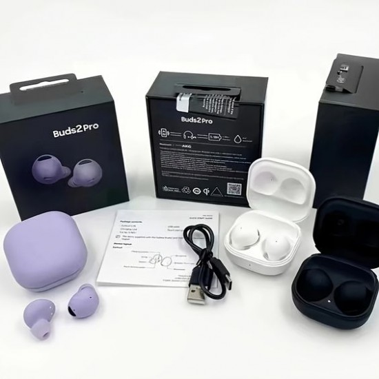 Samsung Galaxy Buds2 Pro, with Innovative AI Features, Bluetooth Truly Wireless in Ear Earbuds with Noise Cancellation (Graphite) With 6 Months Warranty 