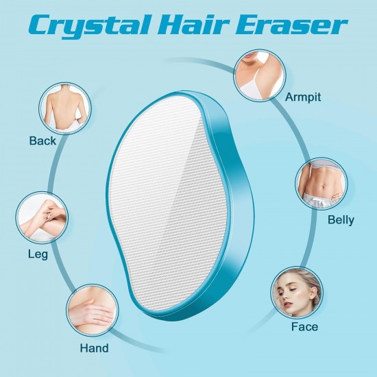 Crystal Hair Eraser for Women and Men, Reusable Crystal Hair Remover Device Magic Painless Exfoliation Hair Removal Tool, Magic Hair Eraser for Back Arms Legs
