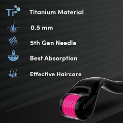 Man Matters Derma Roller with 540 Titanium Alloy Micro Needles 0.5 mm | Suitable for Beard Also | Reduces Hair Fall | Stimulates Hair Follicles | Easy to use | Safe & Effective