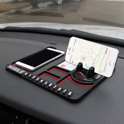 Anti-Slip Car Dashboard Mat & Mobile Phone Holder Mount - Universal Non Slip Sticky Rubber Pad for Smartphone, GPS Navigation