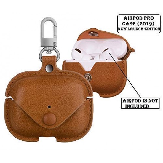 Airpods Pro Case Leather Personalized Leather Protective Air-pod Pro Case Cover Shockproof with Loss Prevention Clip