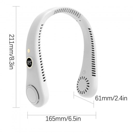 Neckband Portable Air Conditioning Neck Cooler Usb Neck Fan Cooling Ventilator Summer Rechargeable USB Mini Bladeless Fan with Inbuilt Led Light (Green)