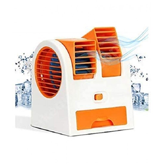 Mini AC USB and Battery Operated Air Conditioner Mini Water Air Cooler Cooling Fan Duel with Ice Chambe Perfect for Temple, Home, Kitchen USE, Study Many MULTICOLOUR