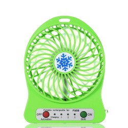 Portable Rechargeable Fan Mini Desk Usb Charging Led Light Air Cooler 3 Mode Speed Regulation Led Lighting Function Cooling - Multicolored