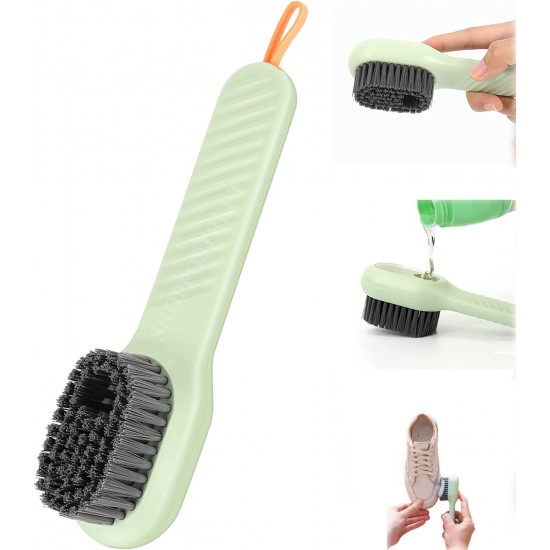 Plastic Soap Dispensing Cleaning Brush With Handle Scrubbing Reusable Washing Shoe Brush For Shoes Clothes Cleaning (2 In 1 Brush)