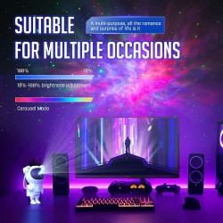 Astronaut Galaxy Projector with Remote Control - 360° Adjustable Timer Kids Astronaut Nebula Night Light, for Gifts, Baby Adults Bedroom, Gaming Room, Home and Party