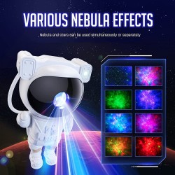 Astronaut Galaxy Projector with Remote Control - 360° Adjustable Timer Kids Astronaut Nebula Night Light, for Gifts, Baby Adults Bedroom, Gaming Room, Home and Party