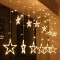 Decorative 3 Meters Star LED Curtain Lights, Star Light 6 Small and 6 Big Star with 8 Flashing Modes - Perfect Decoration Gift for Christmas, Wedding, Diwali, Festive Decor (Warm White)