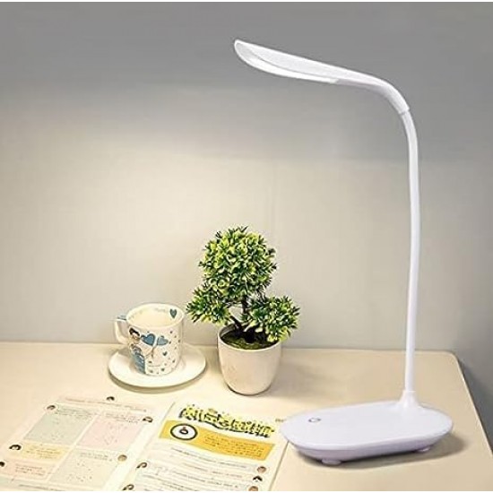 Plastic Battery Operated Table Lamp for Study Led Light, Led Desk Light Touch Control Eye Caring, Desk Lamp for Work from Home, Portable Reading Light