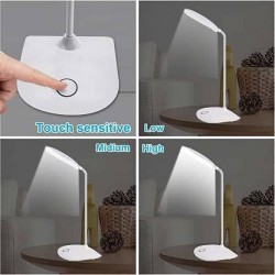 Plastic Battery Operated Table Lamp for Study Led Light, Led Desk Light Touch Control Eye Caring, Desk Lamp for Work from Home, Portable Reading Light