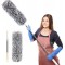 Multipurpose Microfiber Fan Duster with Long Handle Extendable Duster with 100-Inch Long Pole Fan Cleaning Flexible Mop for Home, Car, Kitchen and Office (Grey)