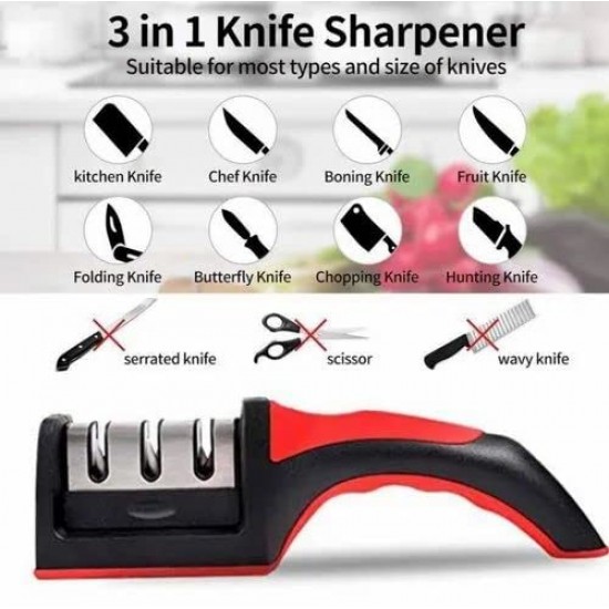 Knife Sharpener Manual 3 Stage Knife Sharpener Tool Advanced Knife Sharpener for Kitchen Knife Sharpener Rod Knife Sharpener Knives Sharpening Tool for Steel Knives