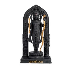 Ram Lala Murti Idol Ayodhya Ram Mandir Made of Marble dust Idols Shree Ram Lala Statue Shri Ram Murti God Darbar for Home & Room Decor, Office Table & Desk, Temple (Height - 7 Inch)