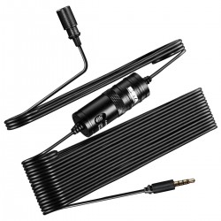 Boya BYM1 Omnidirectional Lavalier Condenser Microphone with 20ft Audio Cable (Black)