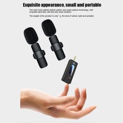 K-35 wireless mic 3.5mm Aux Dual Receivers (2 - Mics, 1 Input) Wireless Collar Microphone Mic Plug & Play Mike for Vlogging Interview Live Streaming YouTube Compatible with BT Speakers, DSLR Camera