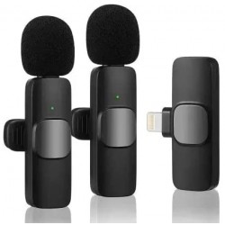 K9 Dual Wireless Microphone, Digital Mini Portable Recording Clip Mic with Receiver for All iOS, Lighting Mobile Phones Camera Laptop for Vlogging YouTube Online Class, Zoom Call