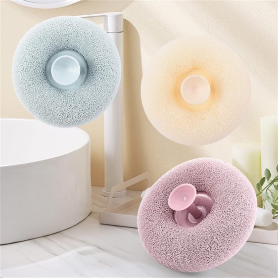 Bath Sponge Cleaning Brush Super Soft Exfoliating Bath Sponge Cleaning Brush, Massage Bath Sponge Ball with Suction Cup for Women Men