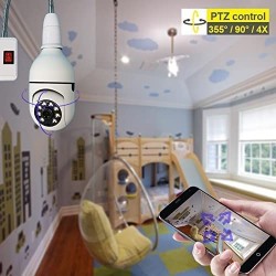 Smart Wi-Fi CCTV Camera Bulb Light | 360° Pan & Tilt | View & Talk | Motion Alert | Night Vision | SD Card (Up to 128 GB) | 2-Way Talk | IR Led | White