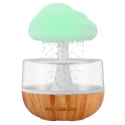Cloud Raindrop Humidifier, Cloud Rain Diffuser, Mushroom Waterfall Lamp, Anxiety and Stress Relief, Mushroom lamp, Improves Sleep & Focus, Relaxing Sound (Rain Cloud)