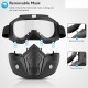 Goggle Mask Anti Scratch UV Protective Face & Eyewear Windproof Dirt Shield With Soft Foam Padded Detachable Mouth Filter For cycling Bike Off Road Racing Ride Unisex