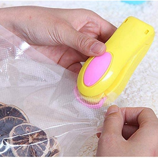 Food Saver Bag Sealer Heat Seal, Portable Mini Sealing Machine for Food Storage, Food Sealer Handheld for Vacuum Sealer Bags, Plastic Bags, Snack Bags, Chip Bags (Multi Color)