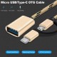 2 in 1 Short USB C and Micro USB OTG Cable