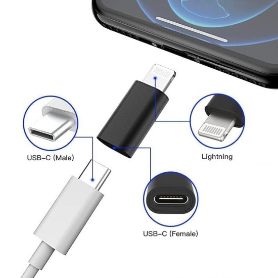 Type C to iphone Connector │Type-C to 8 Pin Male PD Fast Charging Converter