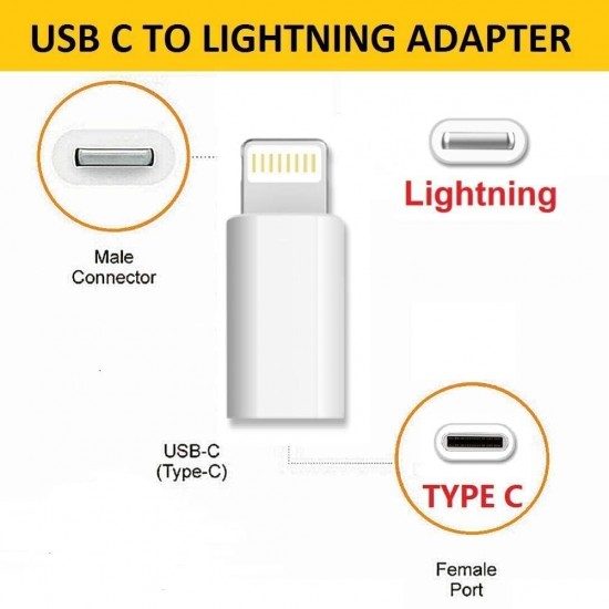 Type C to iphone Connector │Type-C to 8 Pin Male PD Fast Charging Converter