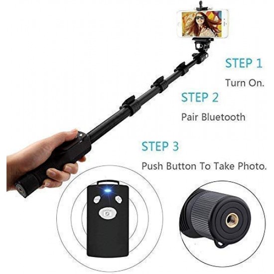 1288 Selfie Monopod Stick Without Aux Cable for DSLR/SLR Action Camera, All Smart Phone