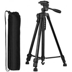 3366 Height Adjustable Aluminum Alloy Tripod Compatible with All Smart Phones, Camera, Go Pro Maximum Operating Height 4.5 ft Maximum Load Capacity up to 5kg