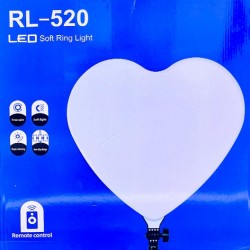 Heart Shape Professional LED Light with 3 Color Modes Dimmable Lighting | for YouTube | Video Shoot | Live Stream | Makeup & Vlogging | Compatible with iPhone/Android (Heart Light [RL-520])