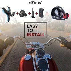 Helmet Chin Strap Mount with Mobile Clip & Screw Compatible with All Smart Phones Go pro Hero (Helmet Mount KIT, Helmet Mount KIT)