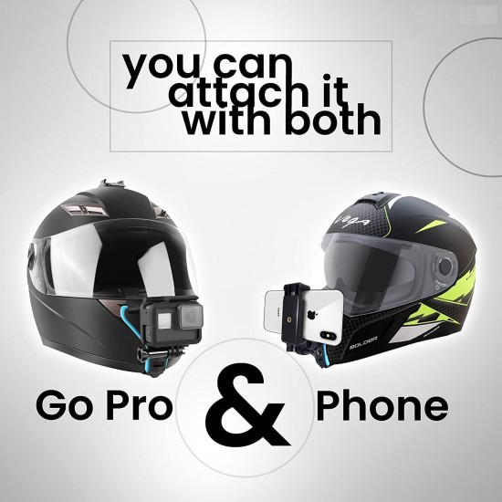 Multipurpose Motorcycle Helmet Chin Holder Helmet Jaw Strap Mount with Mobile Holder & Screw Compatible with All Smartphones, GoPro