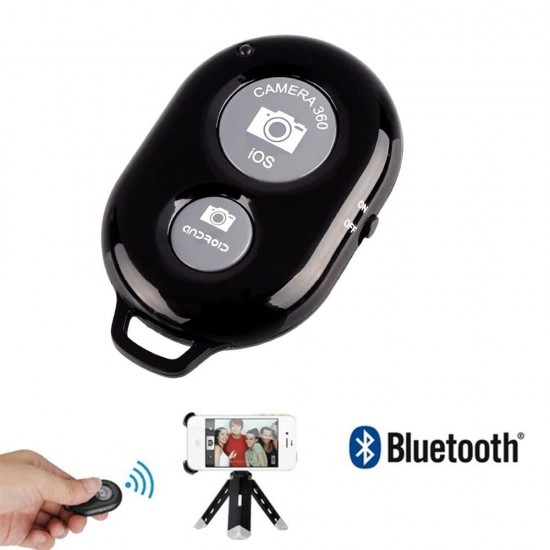 Shutter Remote Control with Bluetooth Wireless Technology - Create Amazing Photos and Videos Hands-Free - Works with Most Smartphones and Tablets (iOS and Android) (Black)