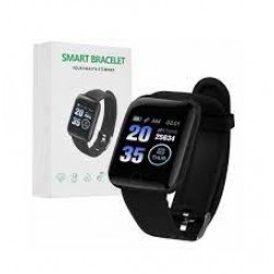 ID116 Smart Bracelet Fitness Tracker Color Screen Smartwatch Heart Rate Blood Pressure Pedometer Sleep Monitor (Black)