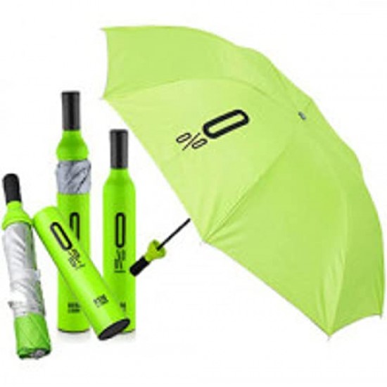 Wine Bottle Umbrella Windproof Double Layer Umbrella with Bottle Cover for UV Protection & Rain, For Men, Women, and Kids