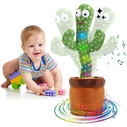 Dancing Talking Cactus Toys for Kids Funny Education Toys for Baby can Sing Wriggle Record & Repeat What You Say and LED Lighting Children Electronic Toy for Home Decor